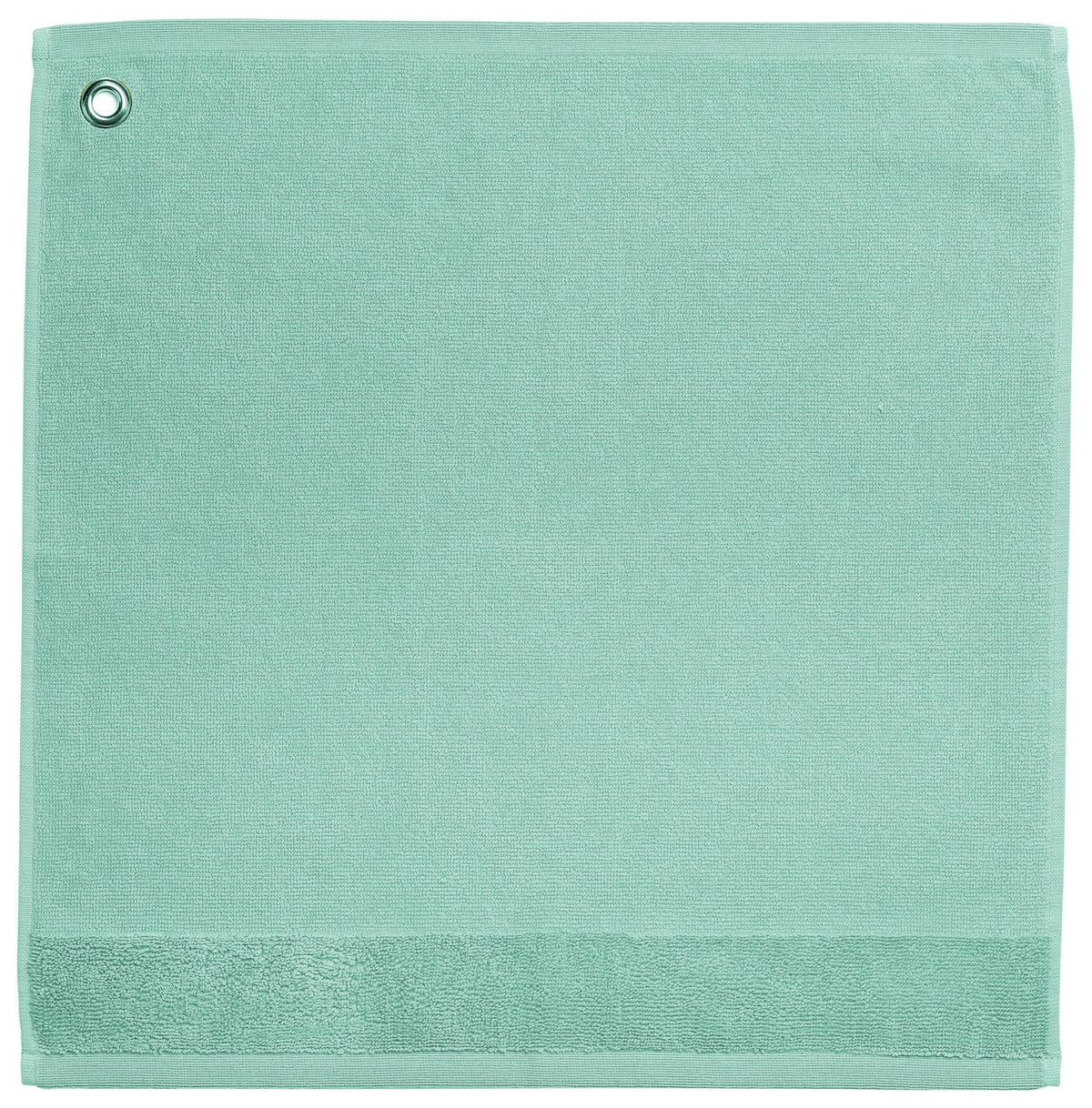 asciugamano con occhiello curl timo, colore timo, taglia 50 x 50. asciugamano piegato su sfondo neutro per una visione pulita del prodotto