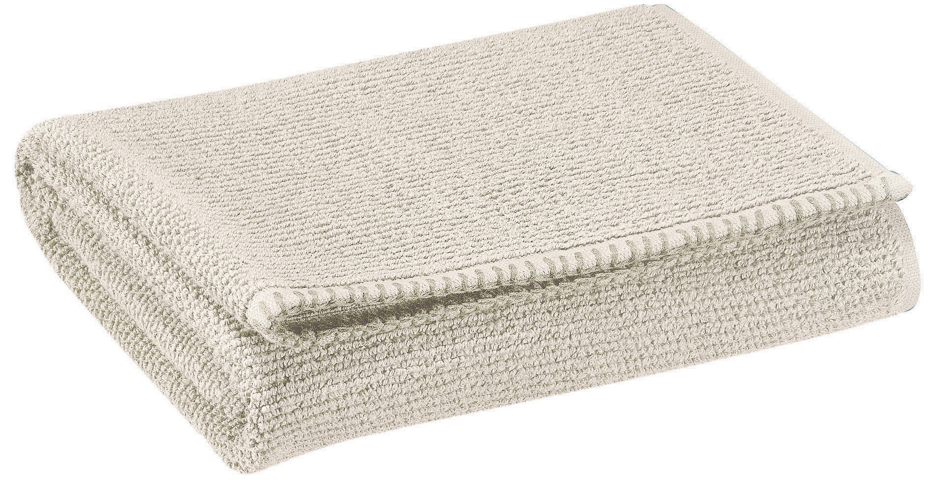 asciugamano bora lino, colore lino, taglia 50 x 100. asciugamano piegato su sfondo neutro per una visione pulita del prodotto