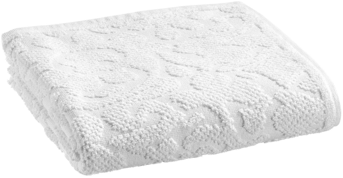 asciugamano gilda neve, colore neve, taglia 50 x 100. asciugamano piegato su sfondo neutro per una visione pulita del prodotto