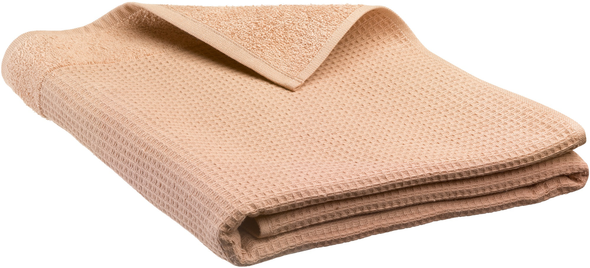 asciugamano da bagno riciclato abby dragée, colore dragée, taglia 90 x 150. asciugamano piegato su sfondo neutro per una visione pulita del prodotto