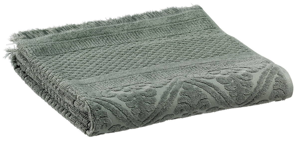 asciugamano da doccia zoe timo, colore timo, taglia 70 x 140. asciugamano piegato su sfondo neutro per una visione pulita del prodotto