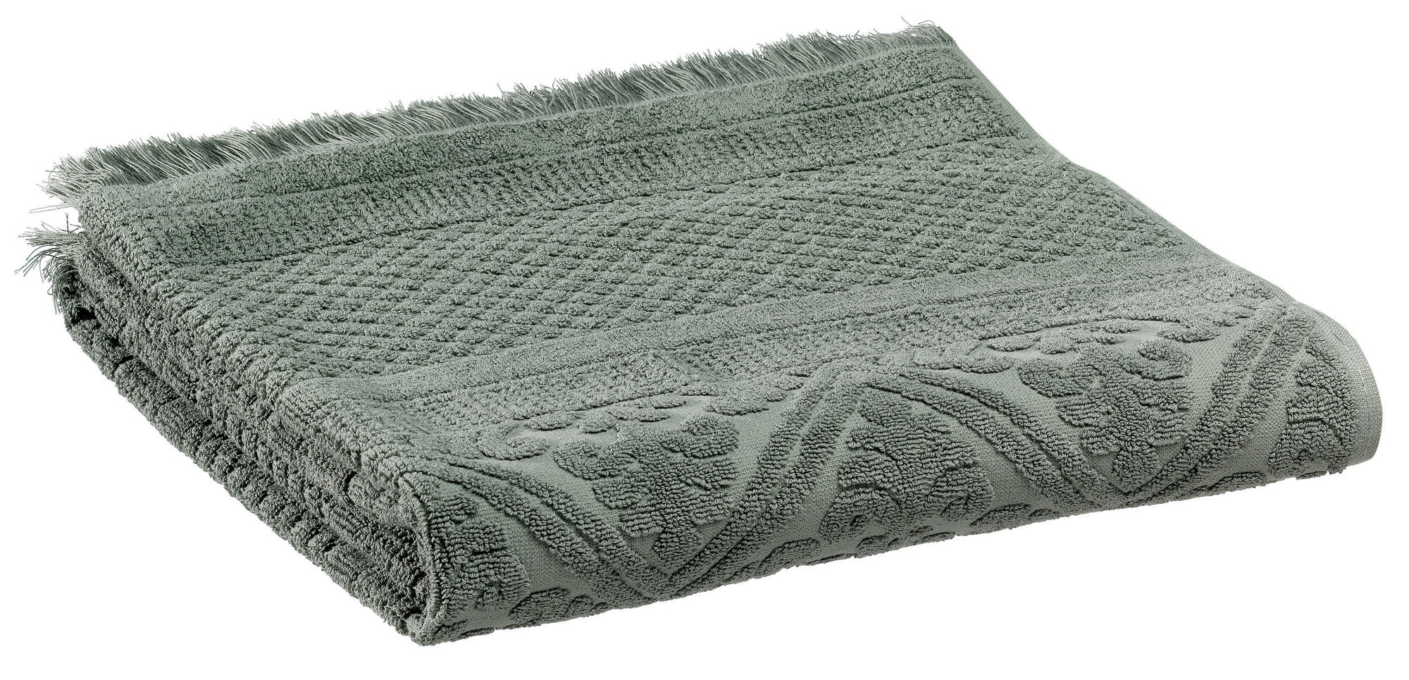 asciugamano da doccia zoe timo, colore timo, taglia 70 x 140. asciugamano piegato su sfondo neutro per una visione pulita del prodotto