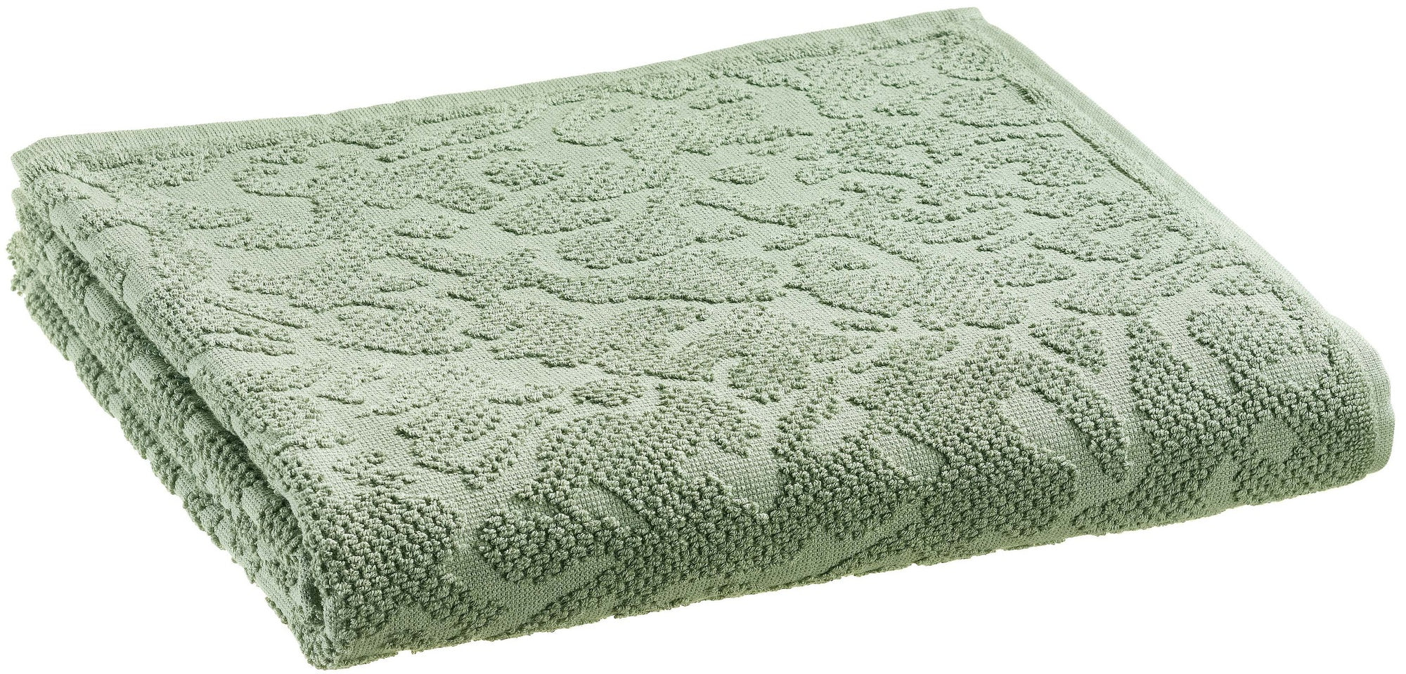 asciugamano doccia gilda timo, colore timo, taglia 70 x 130. asciugamano piegato su sfondo neutro per una visione pulita del prodotto