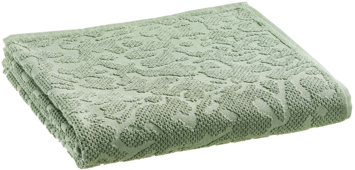 asciugamano doccia gilda timo, colore timo, taglia 70 x 130. asciugamano piegato su sfondo neutro per una visione pulita del prodotto