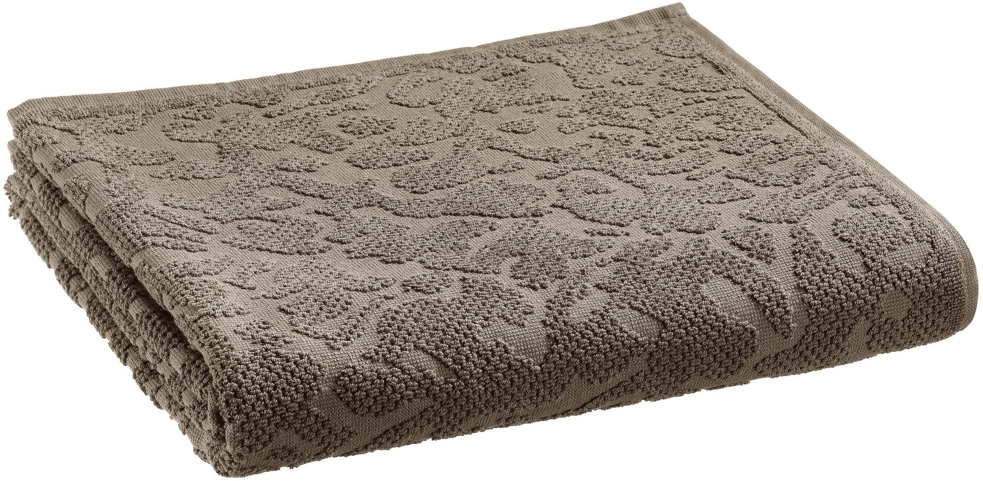 asciugamano doccia gilda carbone, colore carbone, taglia 70 x 130. asciugamano piegato su sfondo neutro per una visione pulita del prodotto