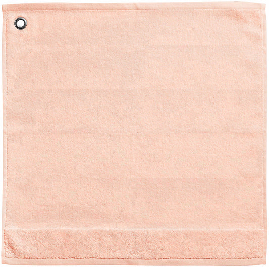 asciugamano occhiello curl polvere, colore polvere, taglia 50 x 50. asciugamano con occhiello piegato su sfondo bianco per una visione dettagliata