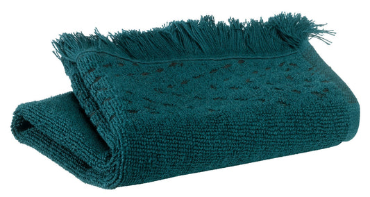 asciugamano ospite julia olio, colore olio, taglia 30 x 50. asciugamano ospite piegato elegantemente su fondo neutro