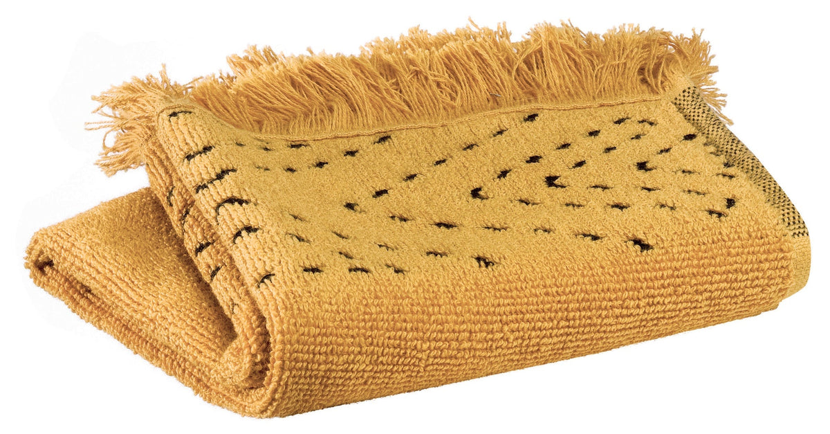 asciugamano ospite julia bronzo, colore bronzo, taglia 30 x 50. asciugamano ospite piegato elegantemente su fondo neutro