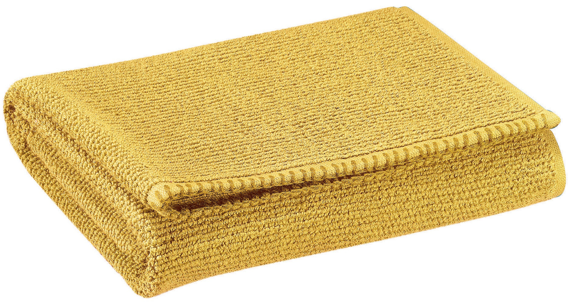 asciugamano ospite bora curry, colore curry, taglia 30 x 50. asciugamano ospite piegato elegantemente su fondo neutro