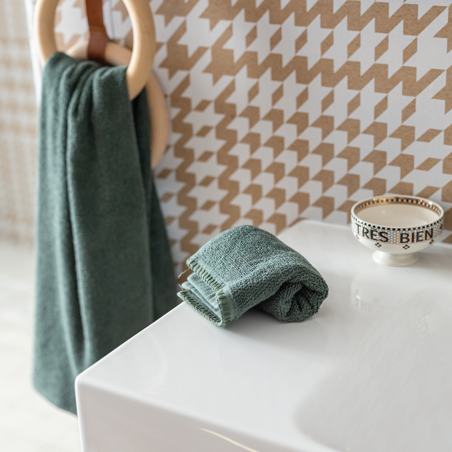 asciugamano ospite bora felce, colore felce, taglia 30 x 50. perfetto per l’uso quotidiano o per accogliere con stile