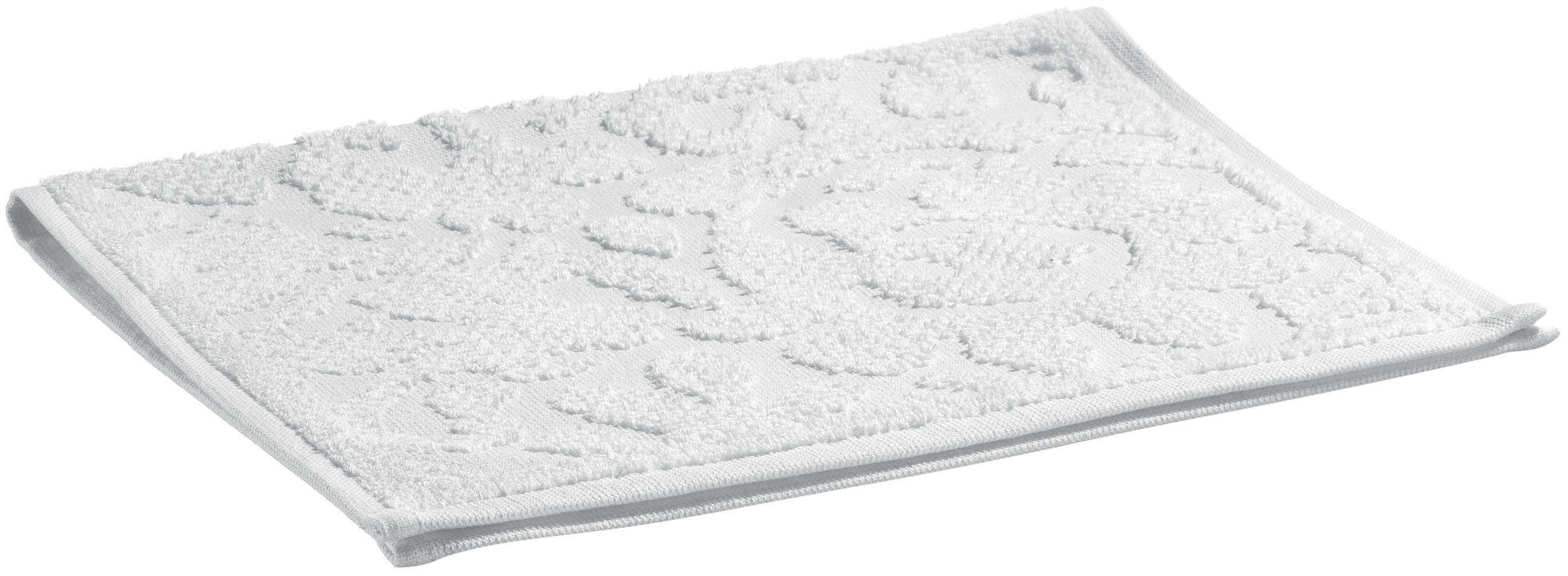 asciugamano ospite gilda neve, colore neve, taglia 30 x 50. asciugamano ospite piegato elegantemente su fondo neutro