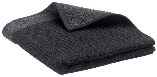 asciugamano ospite riciclato abby tonnerre, colore tonnerre, taglia 30 x 50. asciugamano ospite piegato elegantemente su fondo neutro