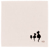 quadrato spugna dubout 3 chats avorio, colore avorio, taglia 50 x 50. asciugamano piegato su sfondo neutro per una visione pulita del prodotto