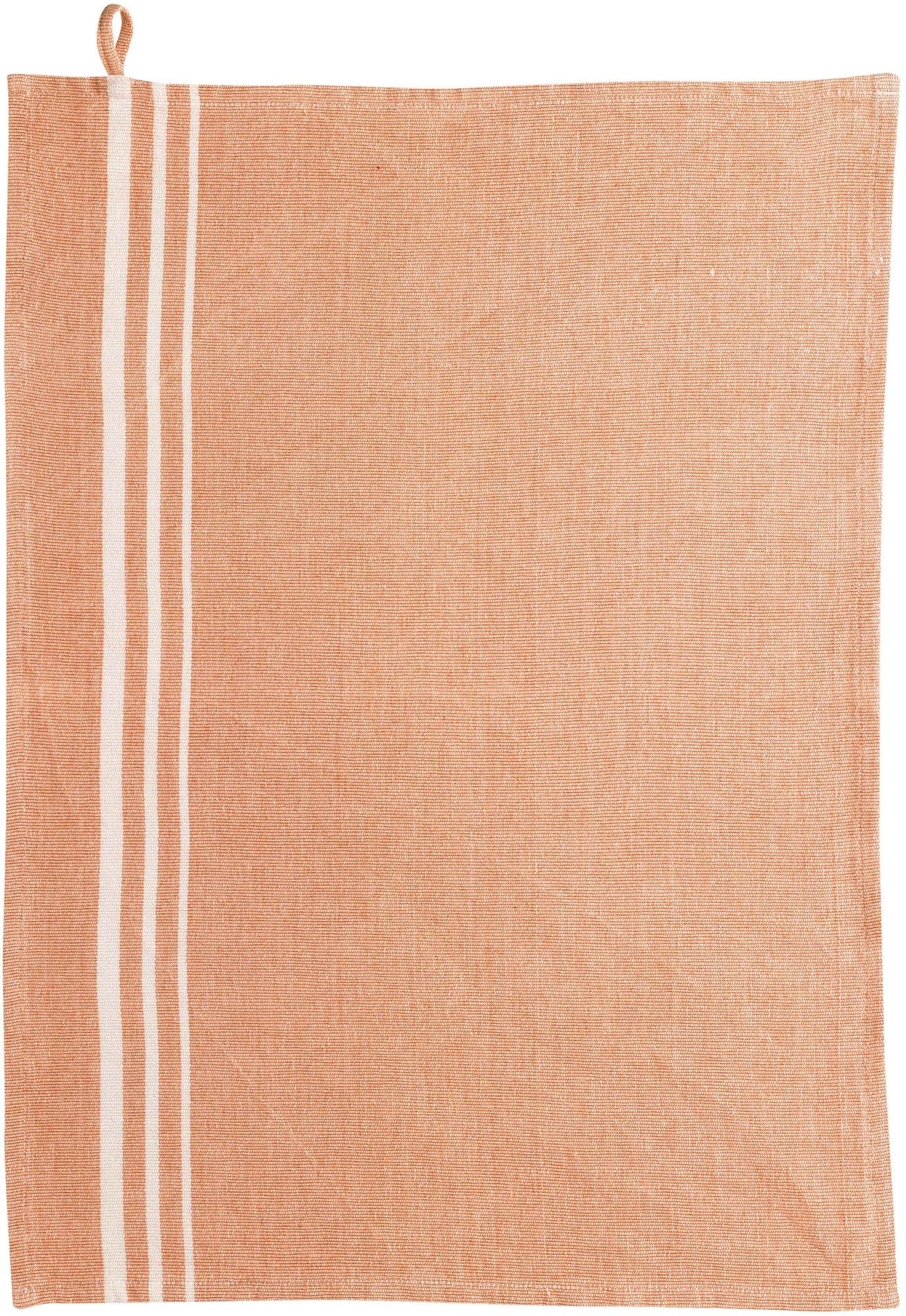 strofinaccio riciclato rib terracotta, colore terracotta, taglia 50 x 70. asciugamano piegato su sfondo neutro per una visione pulita del prodotto