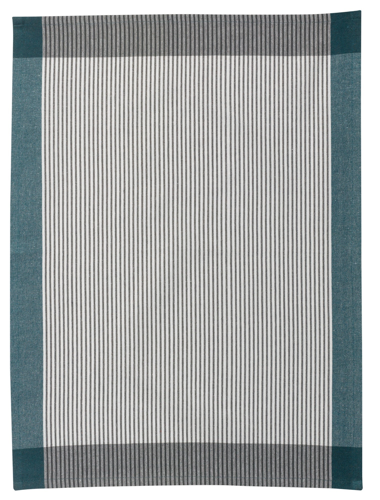 strofinaccio riciclato dinis pavone, colore pavone, taglia 50 x 70. asciugamano piegato su sfondo neutro per una visione pulita del prodotto