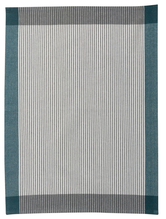 strofinaccio riciclato dinis pavone, colore pavone, taglia 50 x 70. asciugamano piegato su sfondo neutro per una visione pulita del prodotto