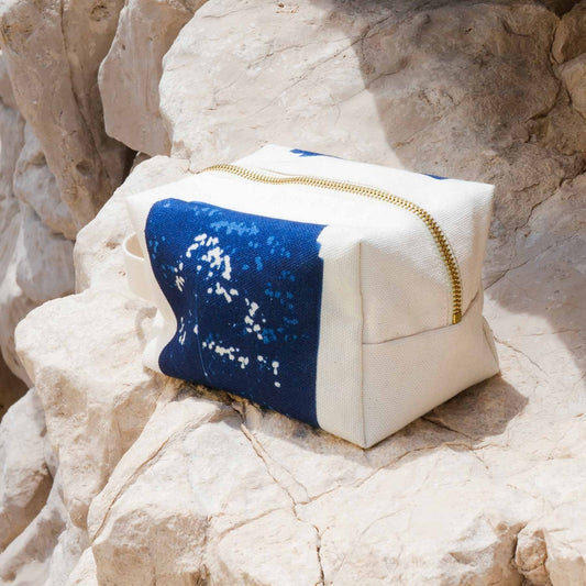 astuccio cubo gypso blu, colore blu, taglia 15,5 x 10 x 10. dettaglio del prodotto da bagno