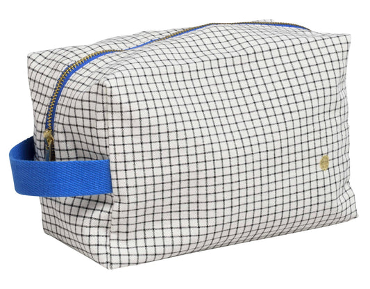 trousse cubo stylo blu, colore blu, taglia 14 x 22 x 11. dettaglio del prodotto da bagno