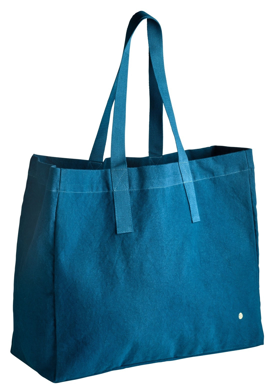 borsa shopper iona uragano, colore uragano, taglia 38 x 46 x 18. vista frontale della borsa shopping in tessuto ecologico su sfondo neutro