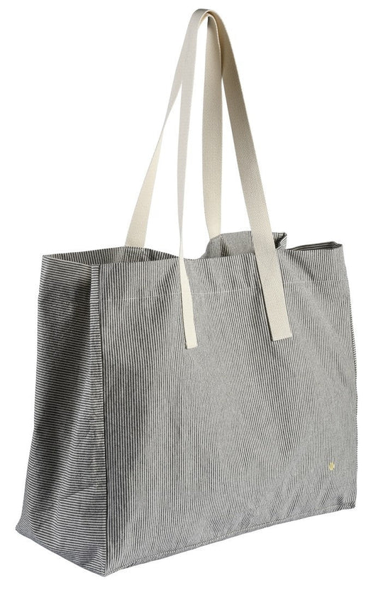 borsa shopper finette caviar, colore finette caviar, taglia 38 x 46 x 18. vista frontale della borsa shopping in tessuto ecologico su sfondo neutro 693