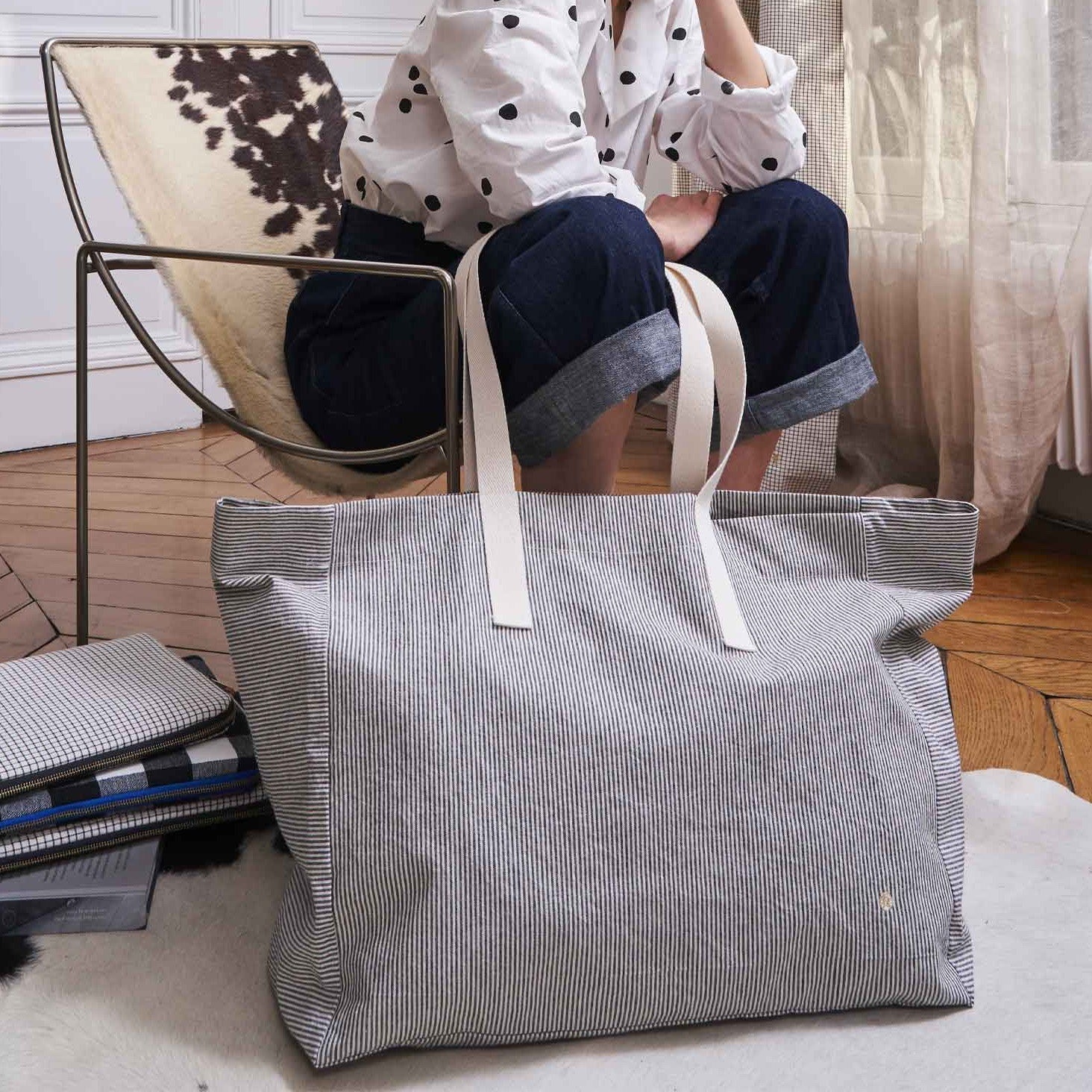 borsa shopper finette caviar, colore finette caviar, taglia 38 x 46 x 18. stile casual per una borsa pratica ed ecologica