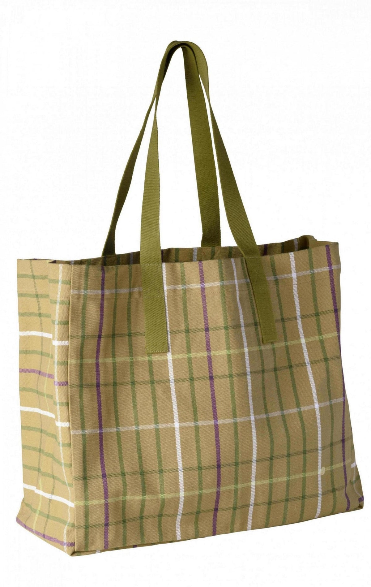 borsa shopper scotty marrone, colore marrone, taglia 38 x 46 x 18. vista frontale della borsa shopping in tessuto ecologico su sfondo neutro