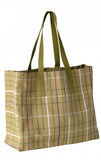 borsa shopper scotty marrone, colore marrone, taglia 38 x 46 x 18. vista frontale della borsa shopping in tessuto ecologico su sfondo neutro