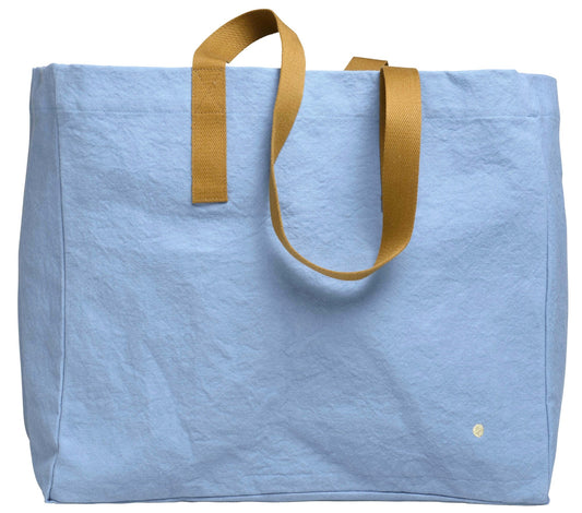 borsa shopper iona bluetiful, colore bluetiful, taglia 38 x 46 x 18. vista frontale della borsa shopping in tessuto ecologico su sfondo neutro 2000