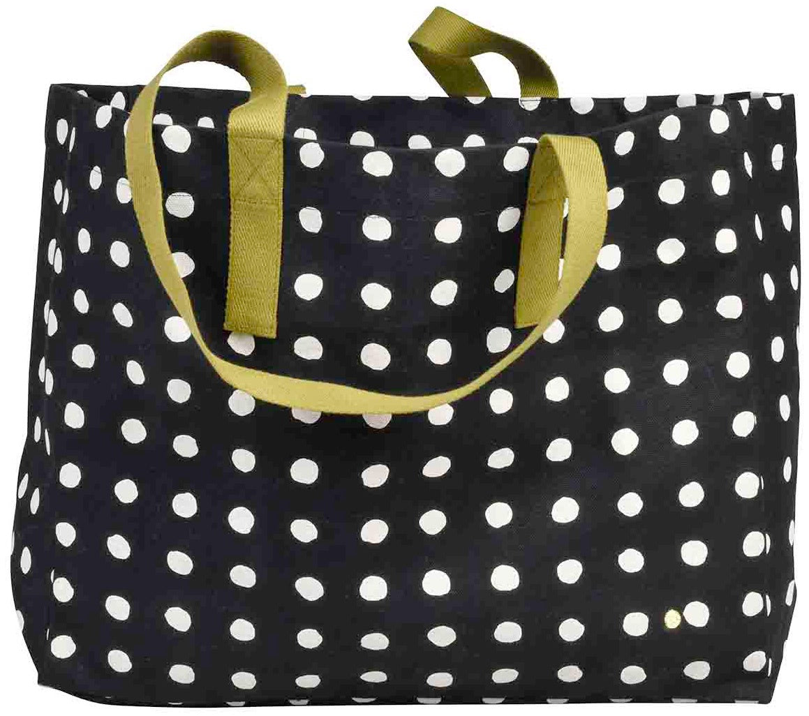 borsa shopper mia caviale, colore caviale, taglia 38 x 46 x 18. vista frontale della borsa shopping in tessuto ecologico su sfondo neutro