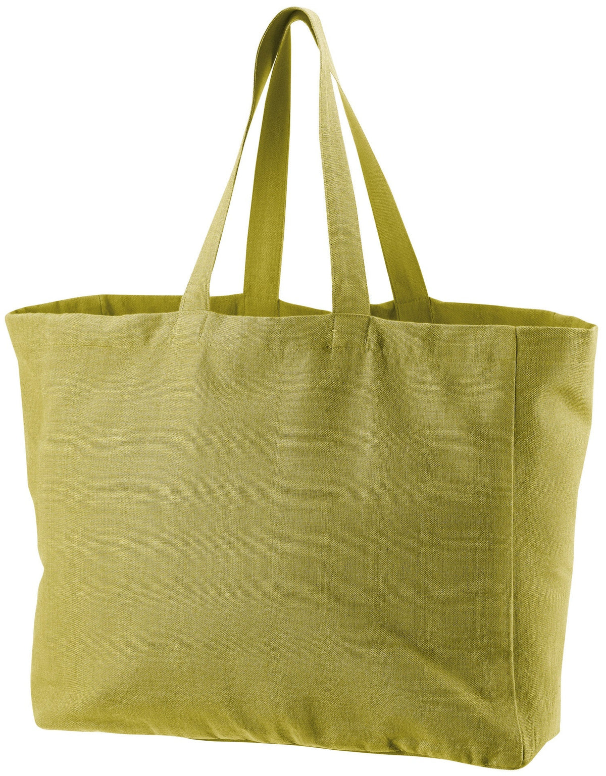 borsa shopping riciclata grace verde giardino, colore verde giardino, taglia 35 x 40 x 15. vista frontale della borsa shopping in tessuto ecologico su sfondo neutro