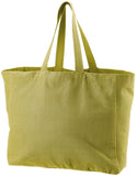 borsa shopping riciclata grace verde giardino, colore verde giardino, taglia 35 x 40 x 15. vista frontale della borsa shopping in tessuto ecologico su sfondo neutro