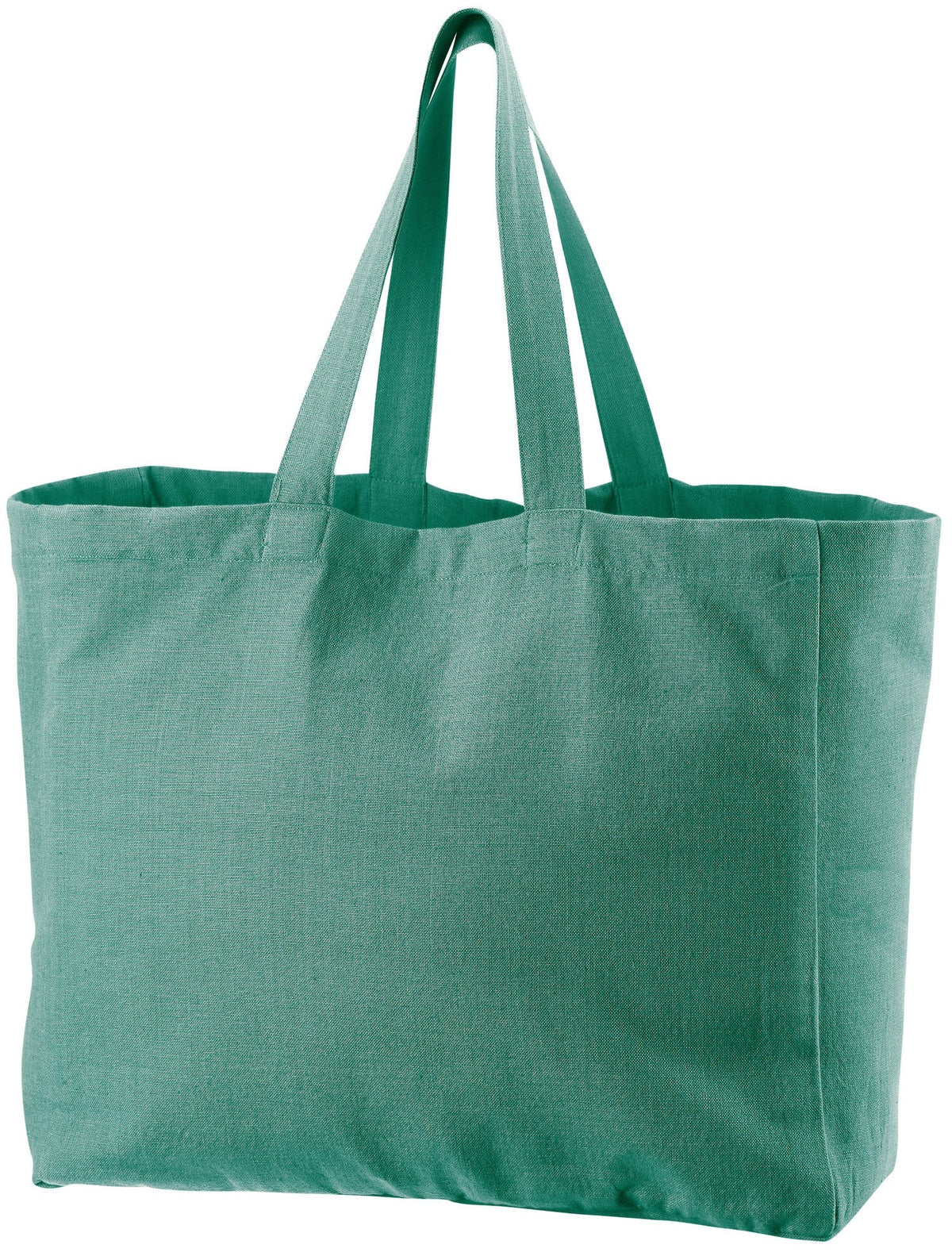 borsa shopping riciclata grace pavone, colore pavone, taglia 35 x 40 x 15. vista frontale della borsa shopping in tessuto ecologico su sfondo neutro