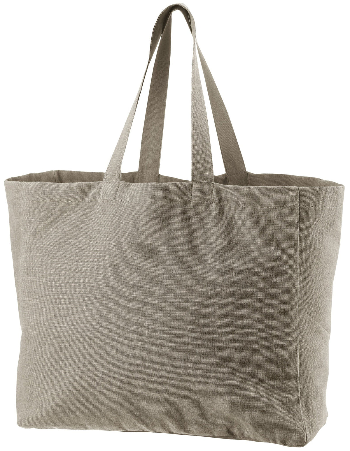 borsa shopping riciclata grace ombra, colore ombra, taglia 35 x 40 x 15. vista frontale della borsa shopping in tessuto ecologico su sfondo neutro