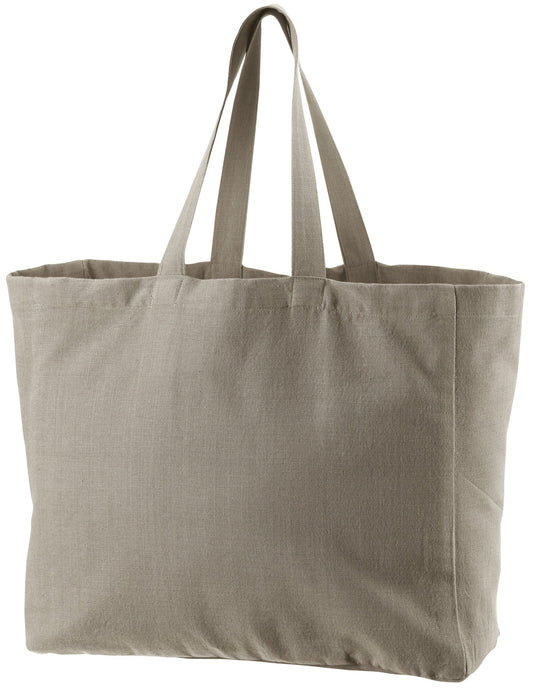 borsa shopping riciclata grace ombra, colore ombra, taglia 35 x 40 x 15. vista frontale della borsa shopping in tessuto ecologico su sfondo neutro
