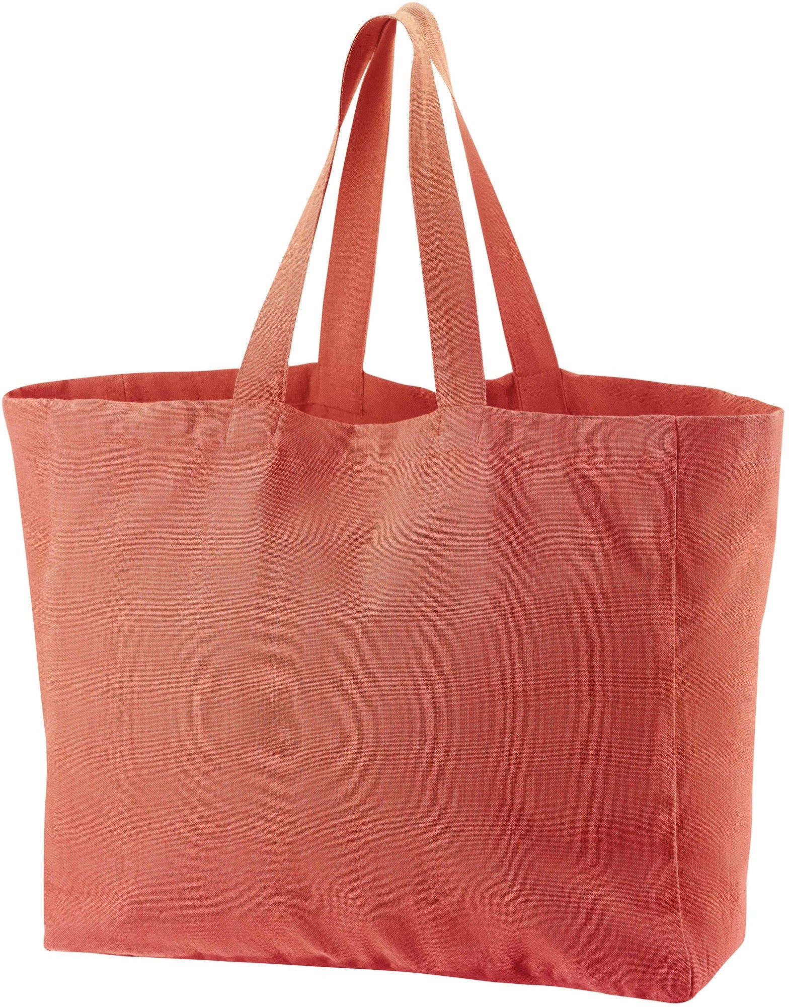 borsa shopping riciclata grace tomette, colore tomette, taglia 35 x 40 x 15. vista frontale della borsa shopping in tessuto ecologico su sfondo neutro