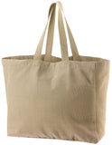 borsa shopping riciclata grace cammello, colore cammello, taglia 35 x 40 x 15. vista frontale della borsa shopping in tessuto ecologico su sfondo neutro