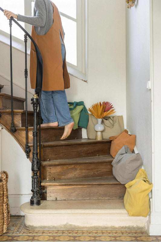 borsa shopping riciclata grace cammello, colore cammello, taglia 35 x 40 x 15. realizzata in tessuto sostenibile, ideale per uno shopping responsabile