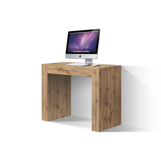 consolle allungabile lerici effetto rovere rustico 90×45 cm – 90×300, dettaglio della struttura e finitura in legno naturale