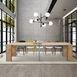 consolle allungabile lerici effetto rovere rustico 90×45 cm – 90×300, vista laterale per evidenziare il sistema di estensione