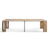 consolle gaiole in legno, finitura rovere rustico 90×45 cm allungabile a 90×295 cm, dettaglio dei materiali e lavorazioni...