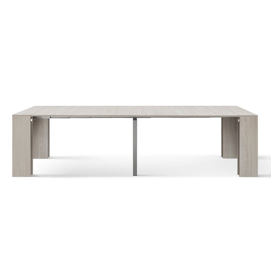 consolle allungabile lerici effetto olmo perla 90×45 cm – 90×300, dettaglio della struttura e finitura in legno naturale