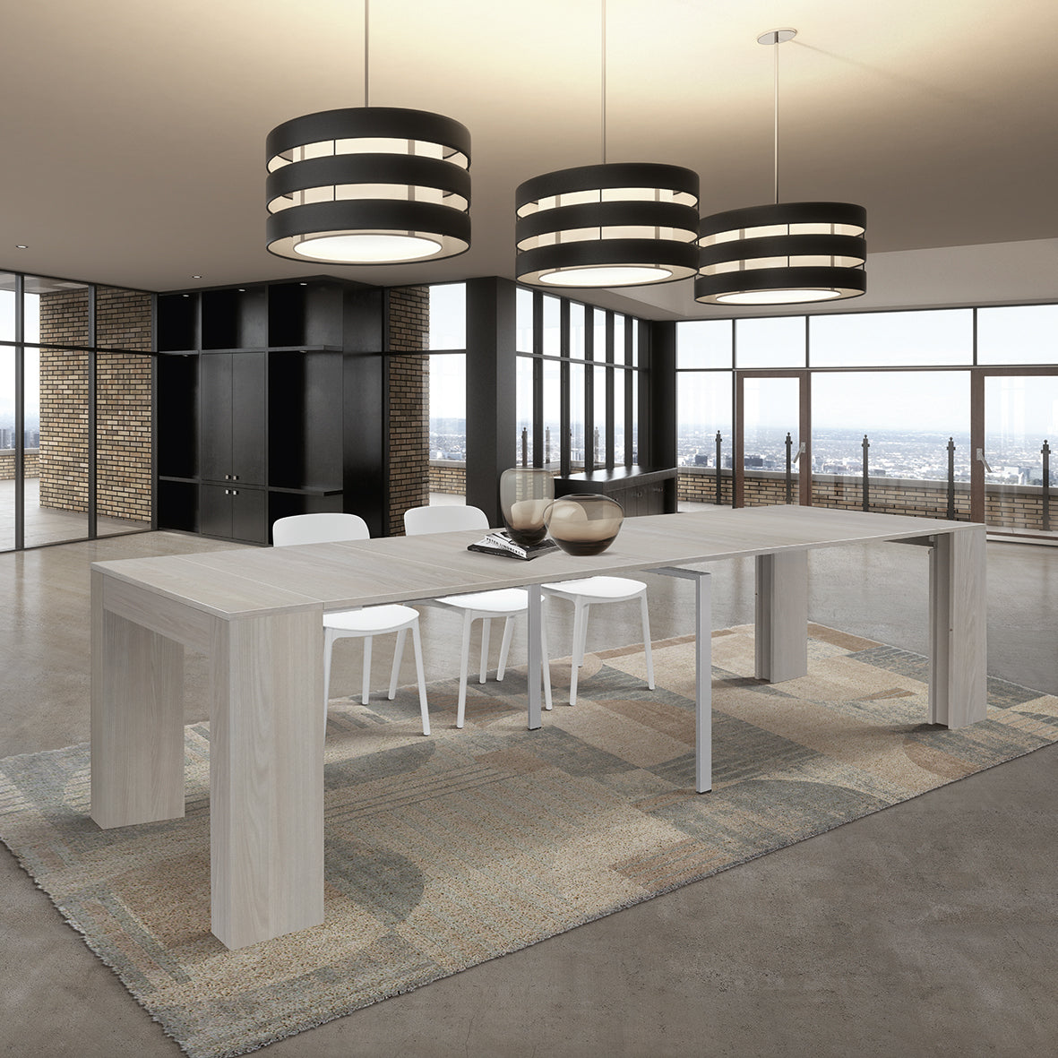 consolle allungabile lerici effetto olmo perla 90×45 cm – 90×300, dettaglio dei materiali e lavorazioni artigianali