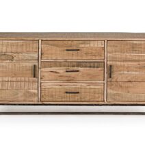 Credenza ELMER in legno di acacia e base acciaio antracite, 175x45x77 cm