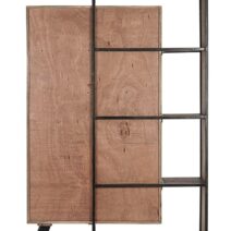 Credenza MANCHESTER in legno di mango e acciaio nero, 118x38x180 cm