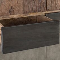 Credenza MANCHESTER in legno di mango e acciaio nero, 118x38x180 cm