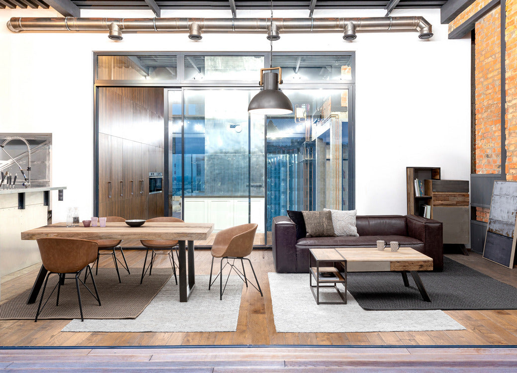 credenza manchester in legno di mango e acciaio nero, 90x40x140 cm, particolare delle venature del legno e delle rifiniture