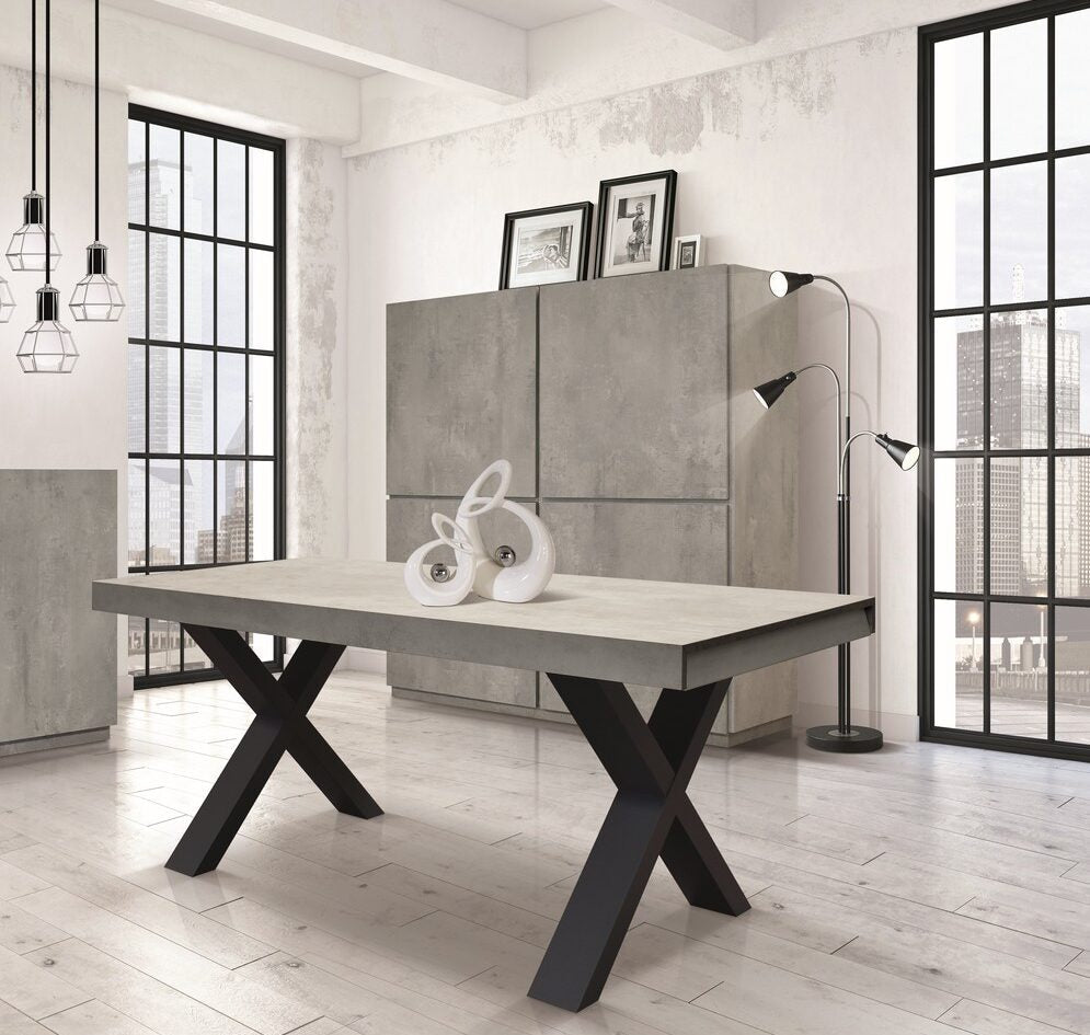 credenza favignana in legno, finitura in grigio cemento, piano effetto marmo statuario, 136×50 cm, dettaglio delle ante in...