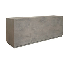 Credenza GORGONA in legno, finitura in grigio cemento, 180×50 cm