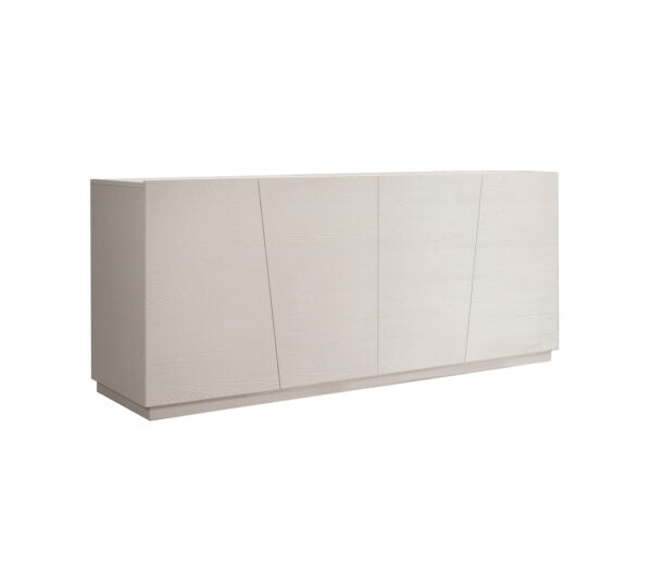 Credenza GORGONA in legno, finitura in bianco frassinato, 180×50 cm