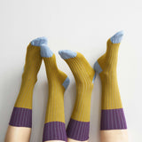 calzini yvette giallo, colore giallo, taglia 39/41. calzini in cotone biologico per un benessere quotidiano e sostenibile